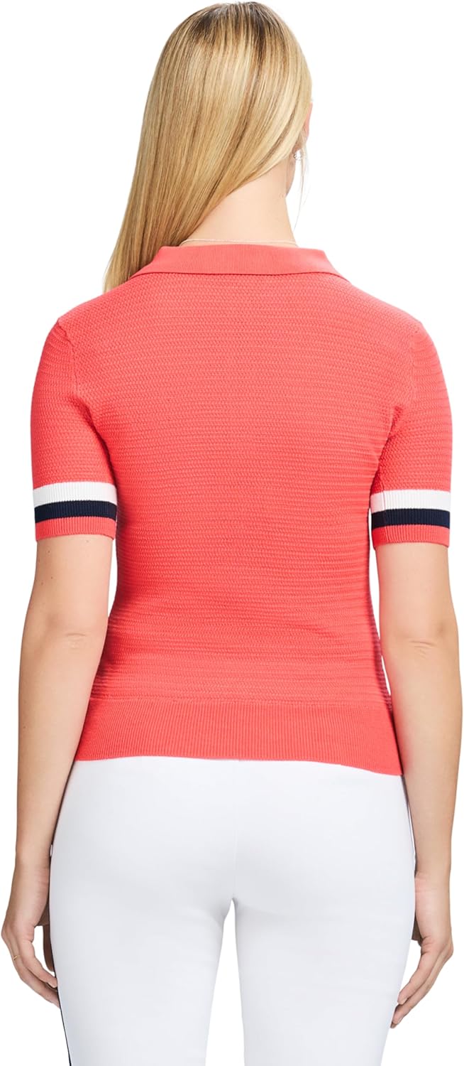 Izod Womens Short Sleeve Sweater Performance Stretch Golf Collared Polo - Image 2