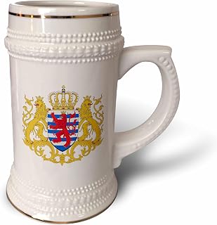 3dRose Luxembourg Coat of Arms - Stein Mug, 18oz , 22oz, White