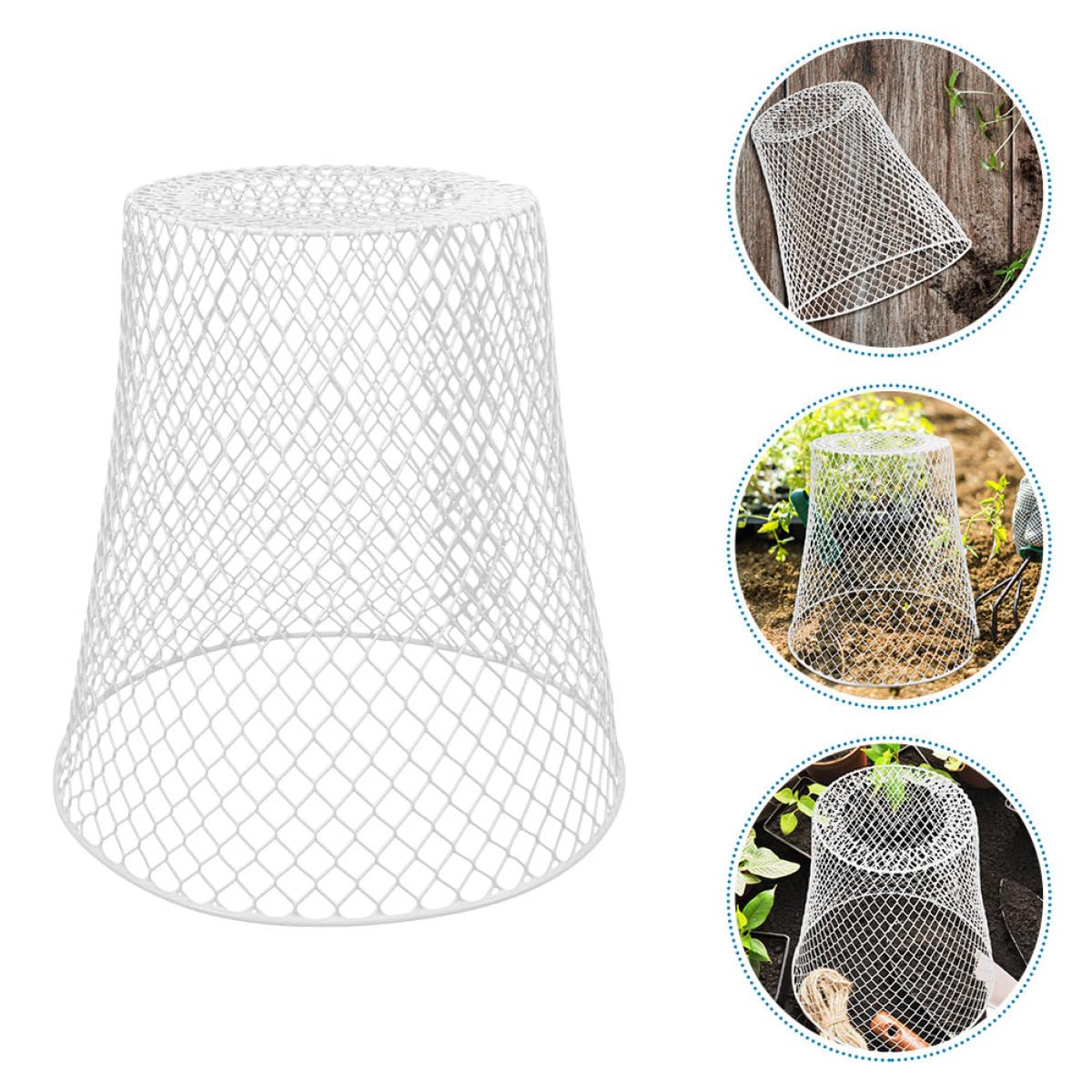 Hohopeti Cubierta de Malla para Plantas 5 Piezas Hierro Blanco Reutilizable
