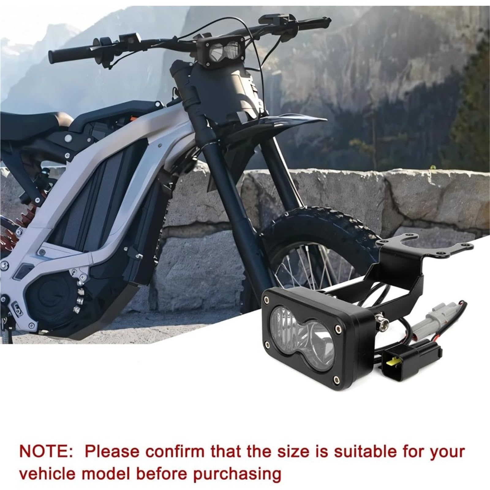 LED Fendinebbia Per Sur-ron Per Light Bee S/X Faro Moto | Kit Faro Moto Da 20 W Da 3 Pollici Con Staffa Di Cablaggio Adattatore Per Sur-ron Per Light Bee S/X