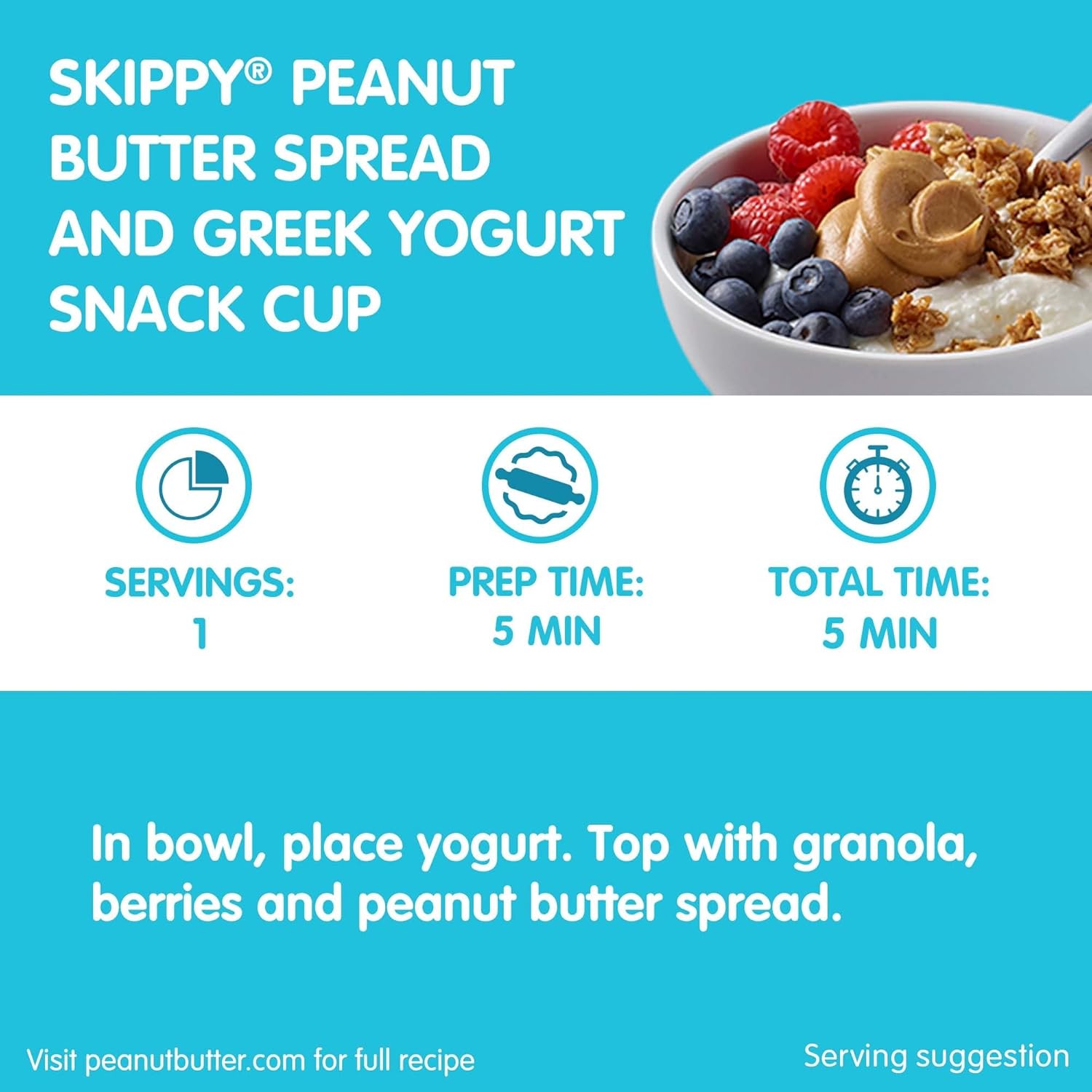 SKIPPY Peanut Butter, Creamy, 7 g protein per serving, 16.3 Ounce (Pack of 12)