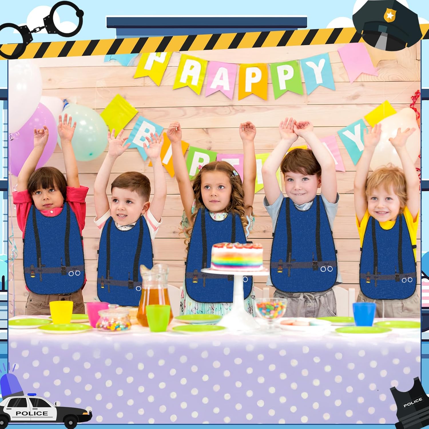 Panitay 12 Pcs Kids Role Play Vest Costumes Toddler Dress up Vest Costume for Halloween Boys Girls Birthday Party Supplies