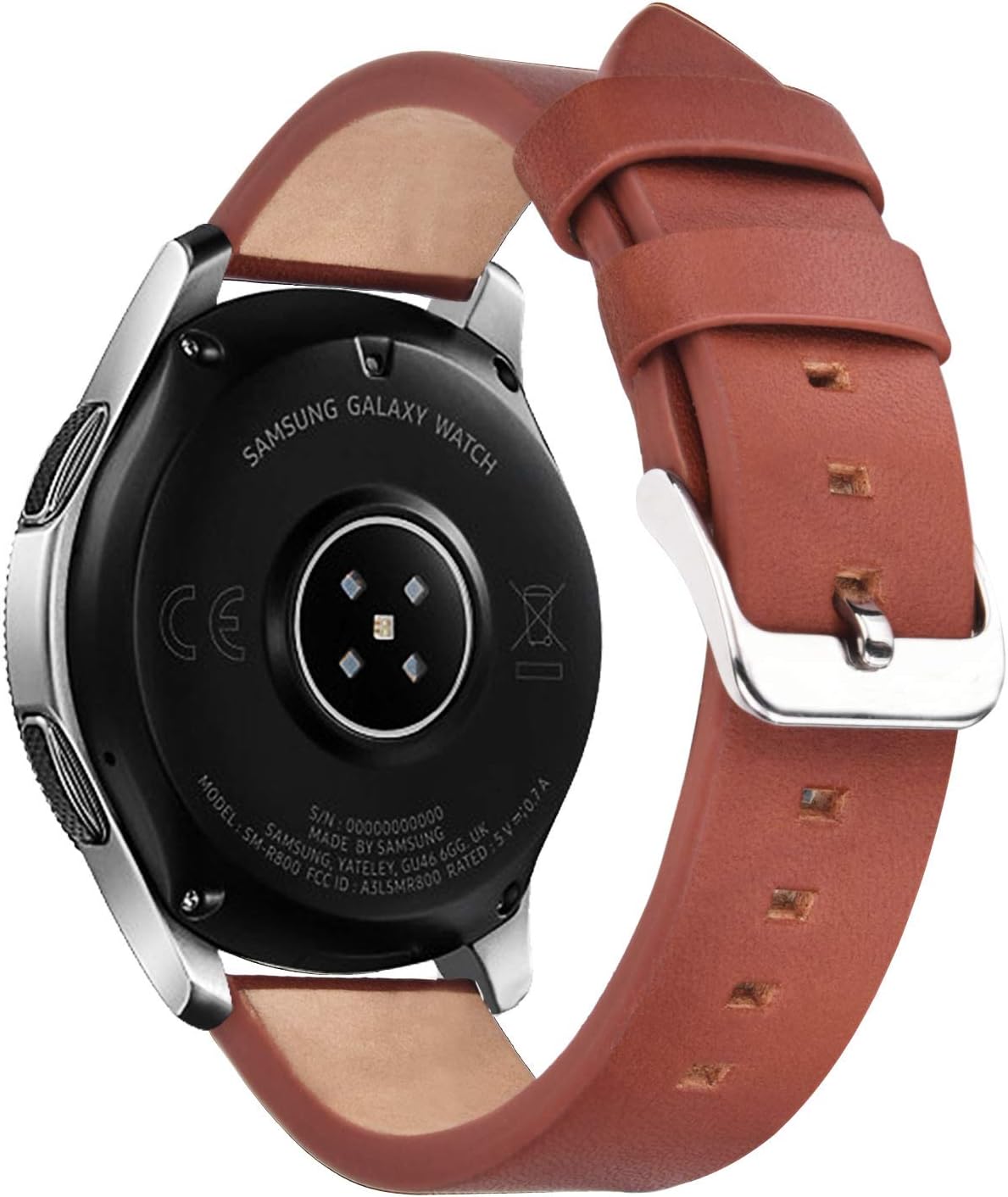 V-MORO Leather Band Compatible with Galaxy Watch 46mm Bands/Gear S3 Frontier Band 22mm Italian Premium Genuine Leather Strap Replacement for Samsung Galaxy Watch 46mm/Gear S3 Smartwatch