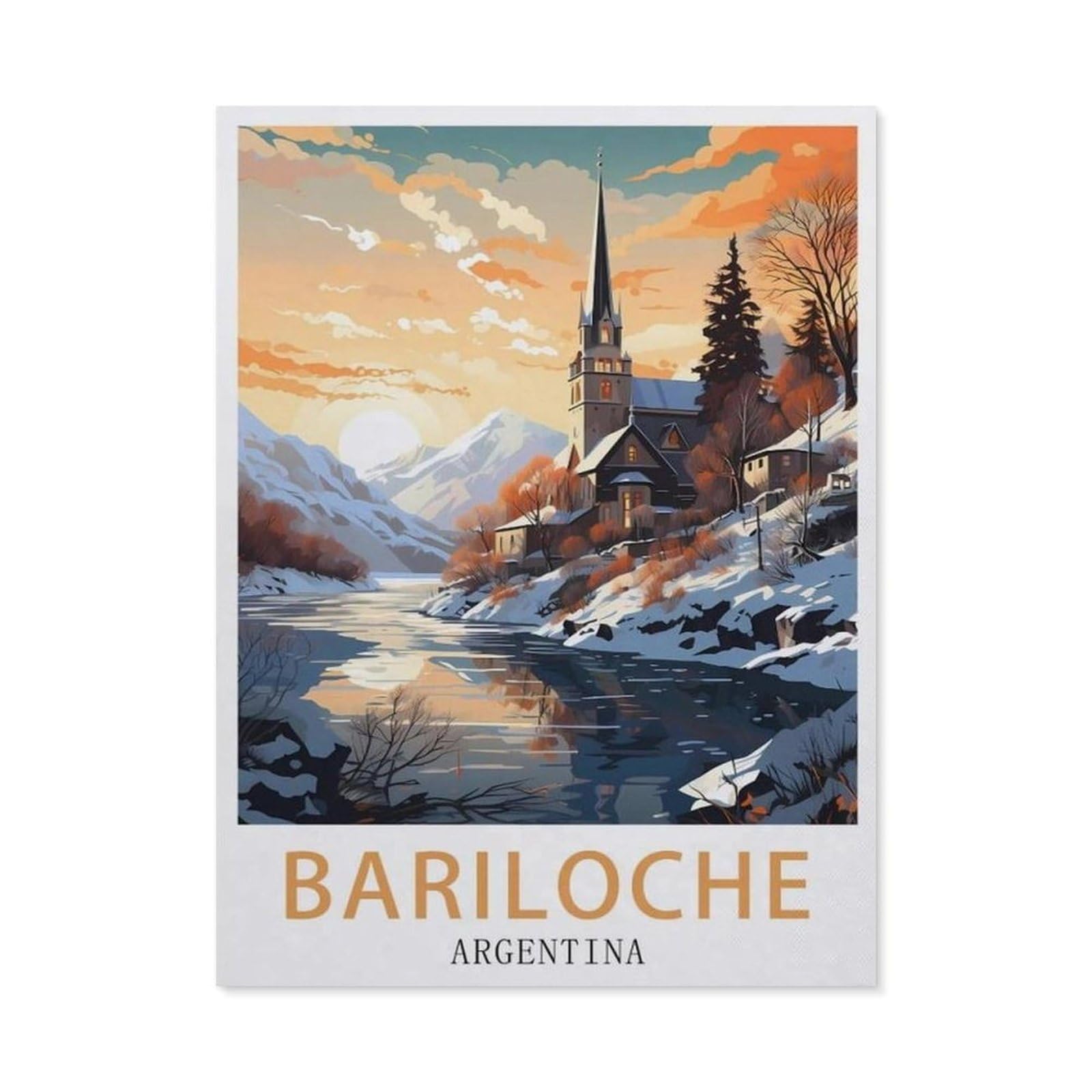 Vintage Art Metal Signs Funny Sign，Bariloche Argentina(30x40cm）