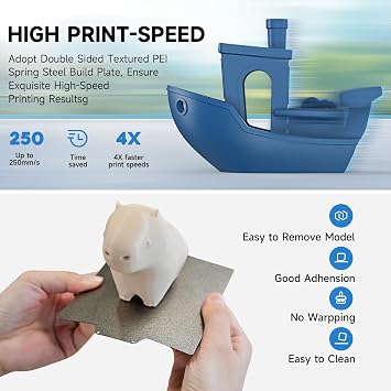 TINA2 Plus 3D Printer with WiFi Cloud, HEPHI3D DIY 3D Printers 250mm/s High Speed, Auto Leveling Mini 3D Printer for Beginners and Kids, Fully Assembly 3D Printers Open Source for Home, Office, School
