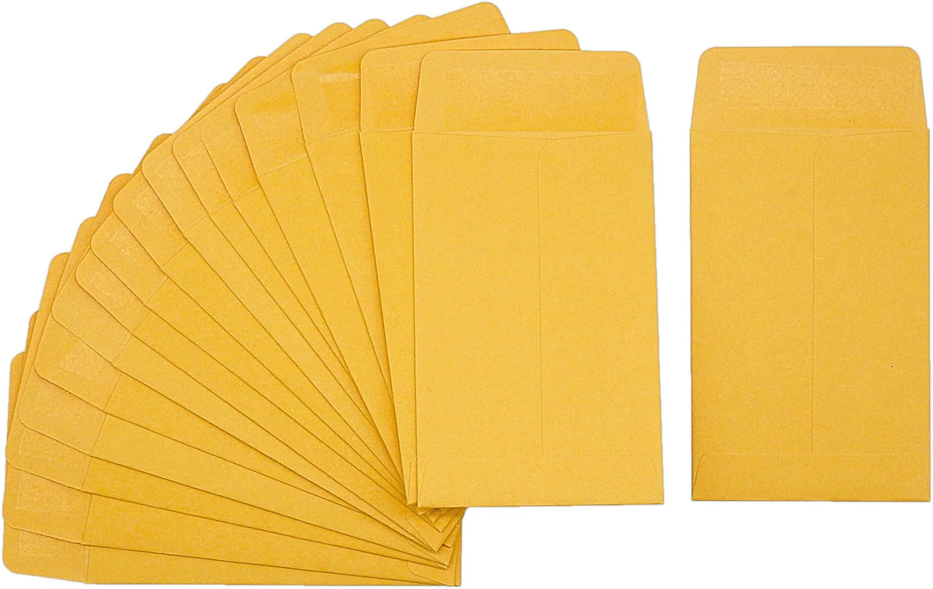 Homrelaxy #1 120 Pcs Small Coin Envelopes 2.25" x 3.5" with Gummed Flap, Yellow Kraft Mini Envelopes for Storing Keys, Stamps, Seeds, Tips and Small Items (120)