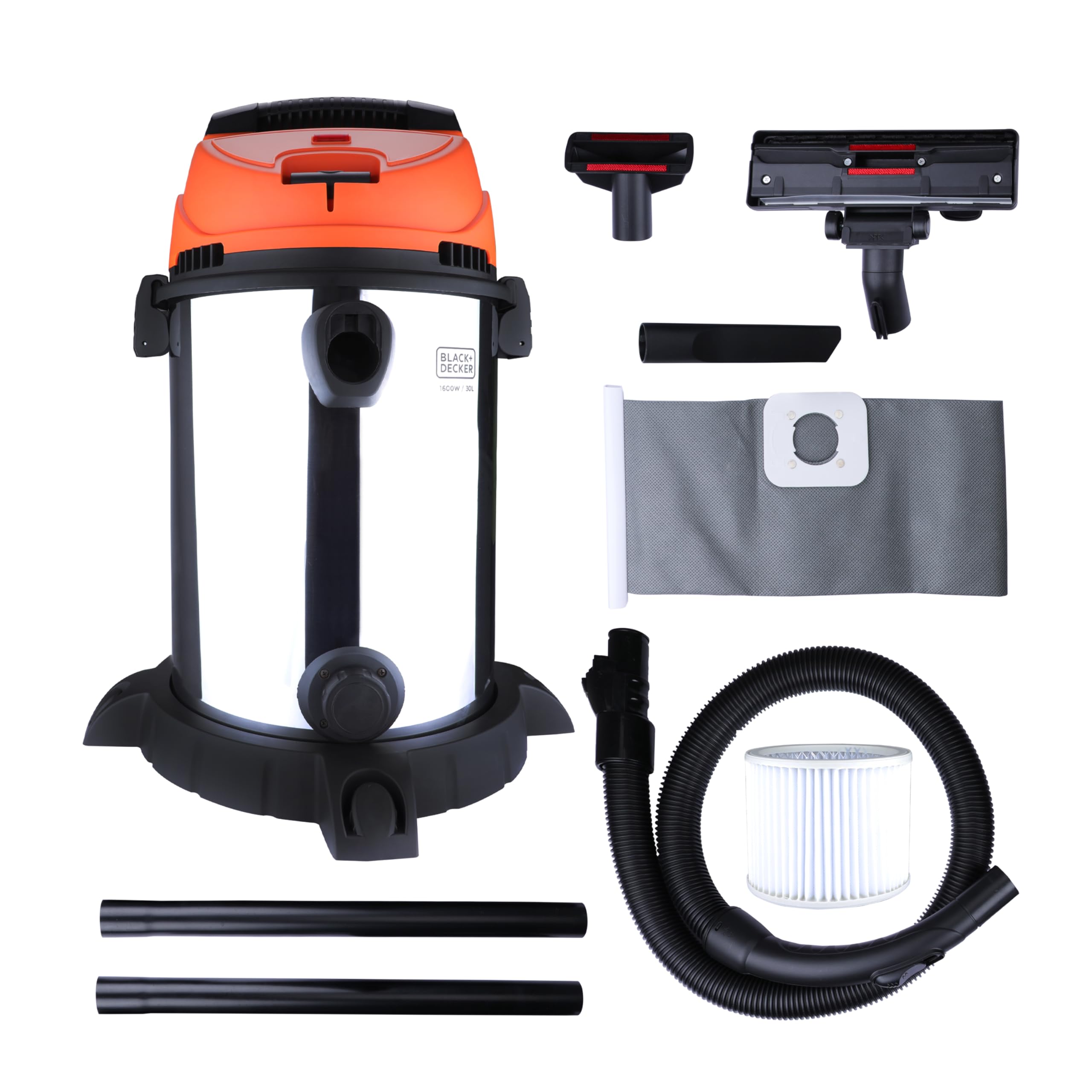 black + decker BLACK+DECKER WDBDS30 High Suction Wet & Dry Stainless Steel Vacuum Cleaner & Blower With HEPA Filter & Reusable Dustbag, Efficient In Cleaning Wet & Dry Spillage/Waste, 30-Litre 1600 Watt 16 KPa-picture-23