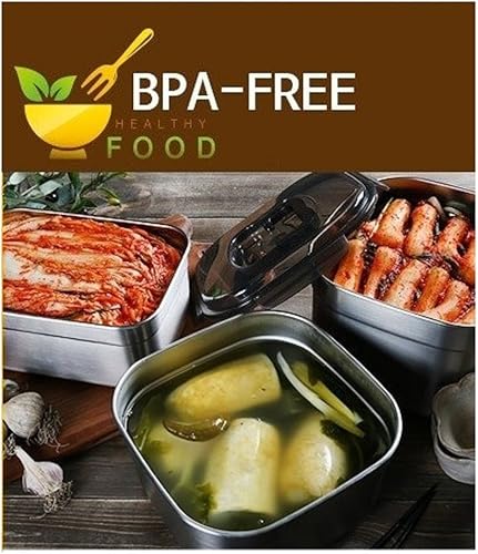 Miniatura 2 de STENCOC - Contenedor de almacenamiento de alimentos de acero inoxidable, rectangular, sin BPA, hermético, a prueba de fugas, para