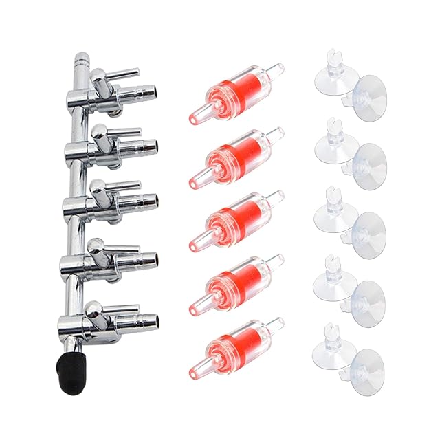 Bornfeel Control de Flujo de Acuario Aire 16 en 1 Kit 1 Aire Control Palanca Bomba de 5 Vías & 5 Válvulas…