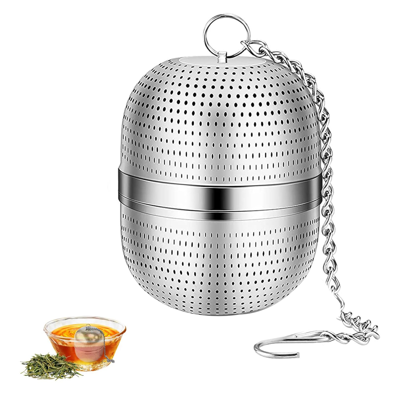 Qinsky Teesieb für Losen Tee - Edelstahl Tee Infuser, Teeei, Gewürzsieb für Teekannen und Tassen - 304 Edelstahl