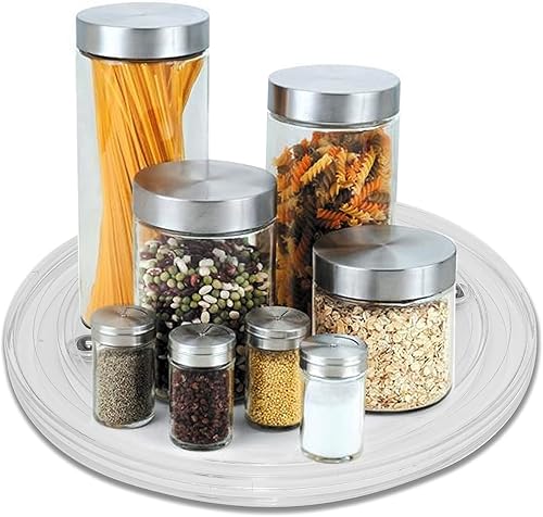 Vista 7 de Murtenze 2 organizadores de tocadiscos acrílicos de 6 pulgadas, giratorio con rodamientos de bolas de acero para gabinetes de esquina de cocina