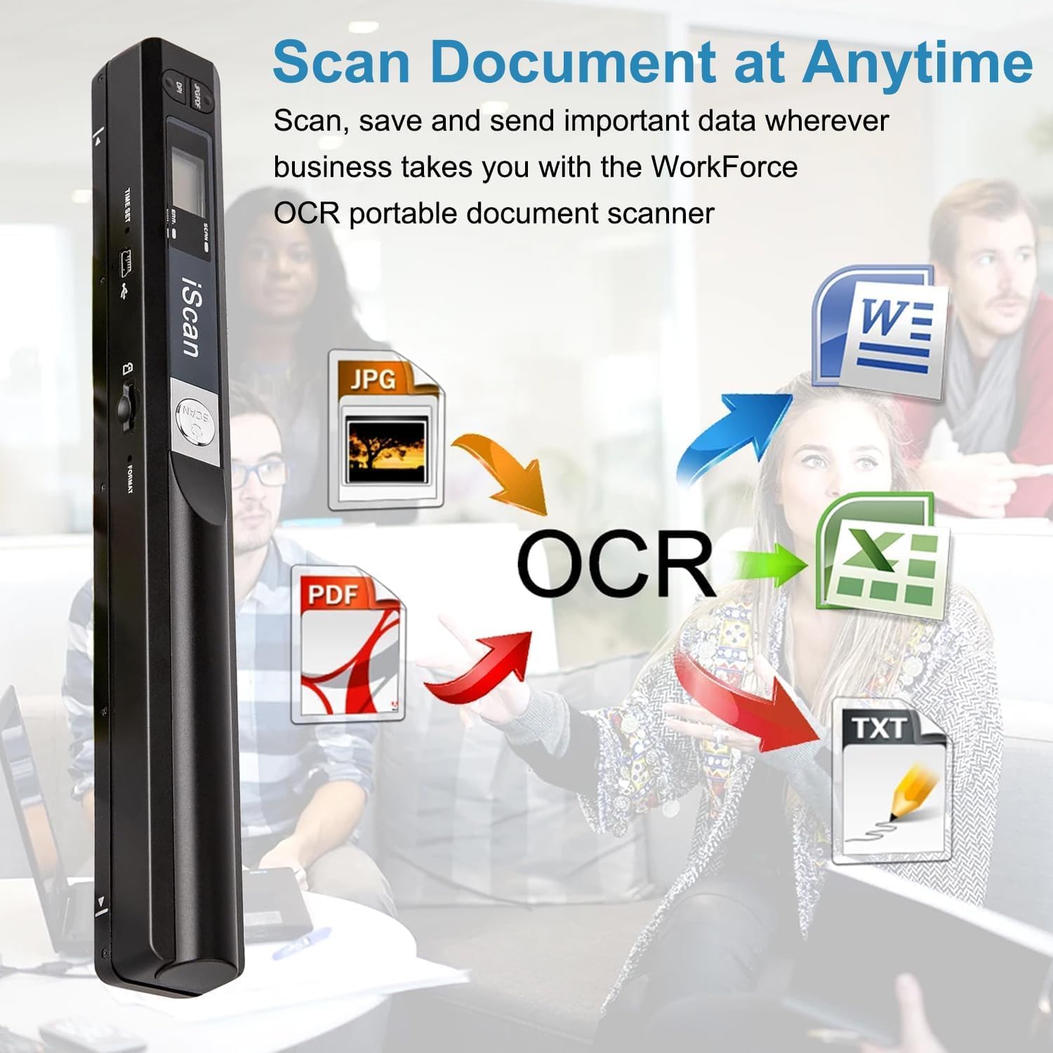 Scanner portable, scanner photo pour documents A4, scanners pour ordinateurs, scanner de documents en 900 ppp avec 16 Go SD, téléchargement d'images sur ordinateur via câble USB, pas besoin de pilote