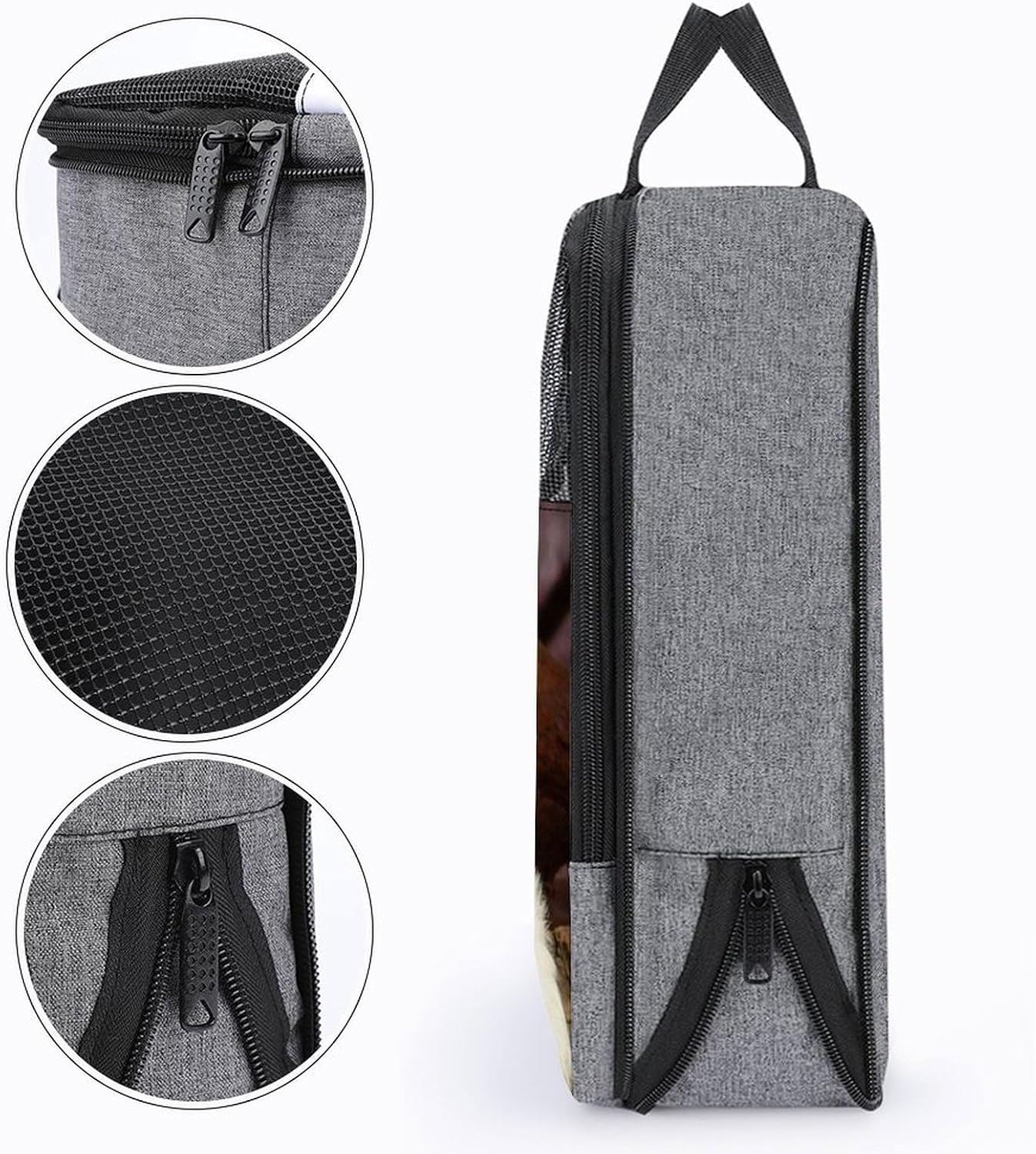 Cute Dog Shoe Bag Portable Shoes Storage Bag Travel Luggage Shoe Organizer Waterproof Travel Shoe Pouch with Zipper Sneaker Bags Shoes Dust Bag for Men Women