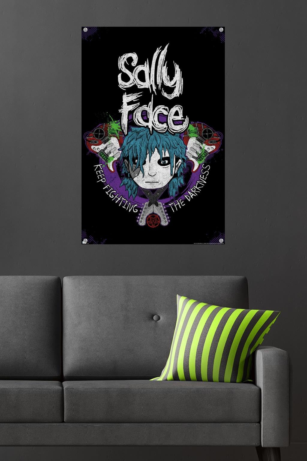 Amazon.com: Sally Face - Crossed Guitars Wall Poster with Push