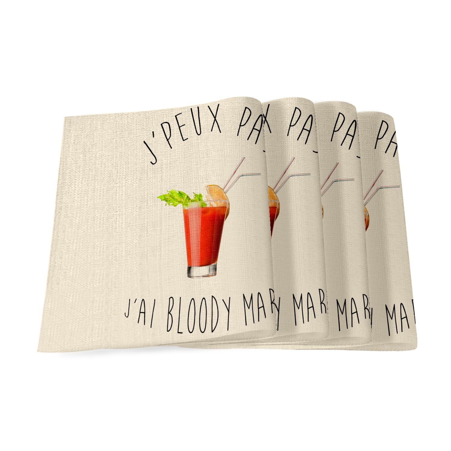Sets de table en lin Bloody Mary pour des apéritifs conviviaux et repas entre amis