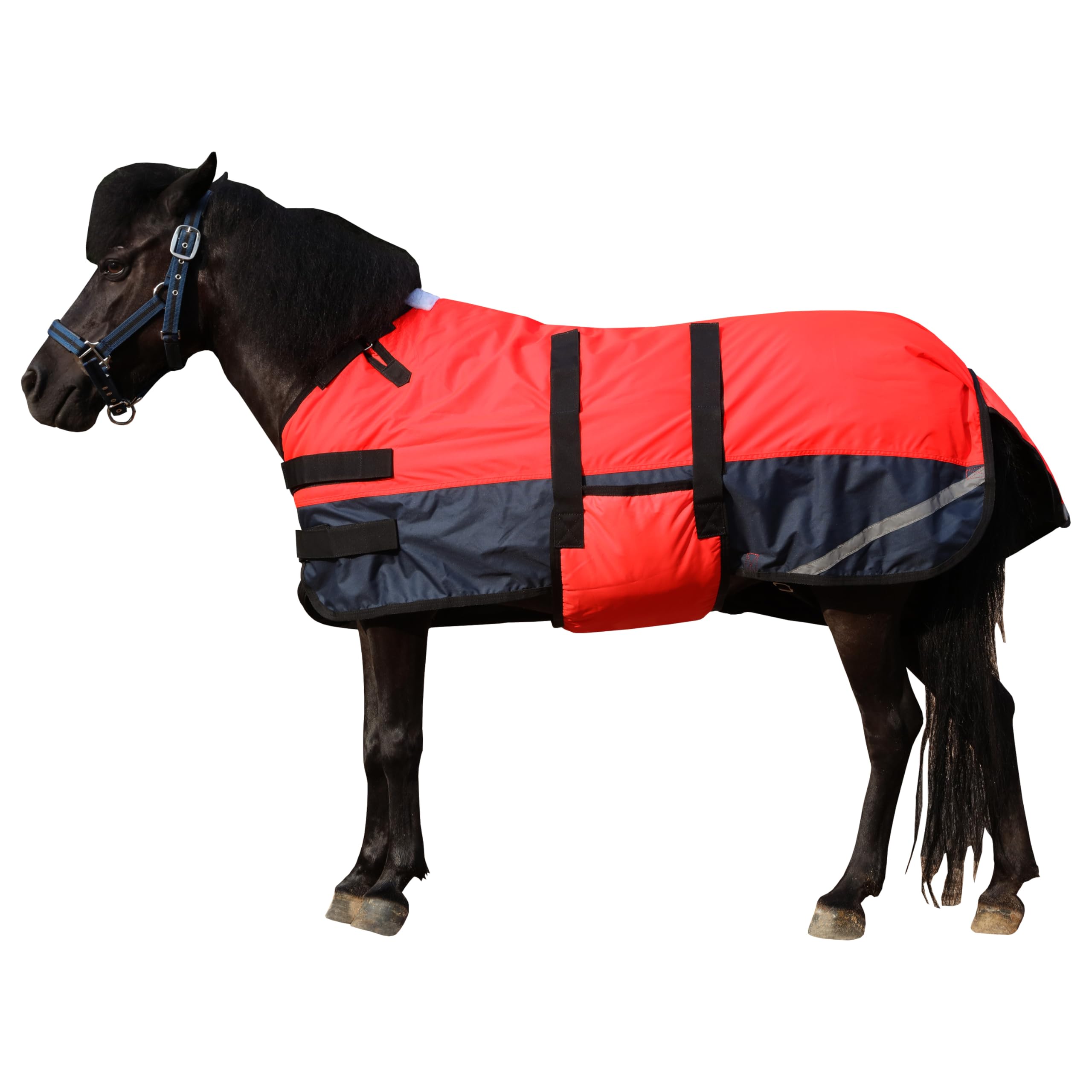 Leberna Foal Winter Horse Rug, 300D Breathable Mini Rug with Bellyband for Weanling Donkeys(150g Fill)(Fluorescent Red, Medium(3'0"-3'6"))