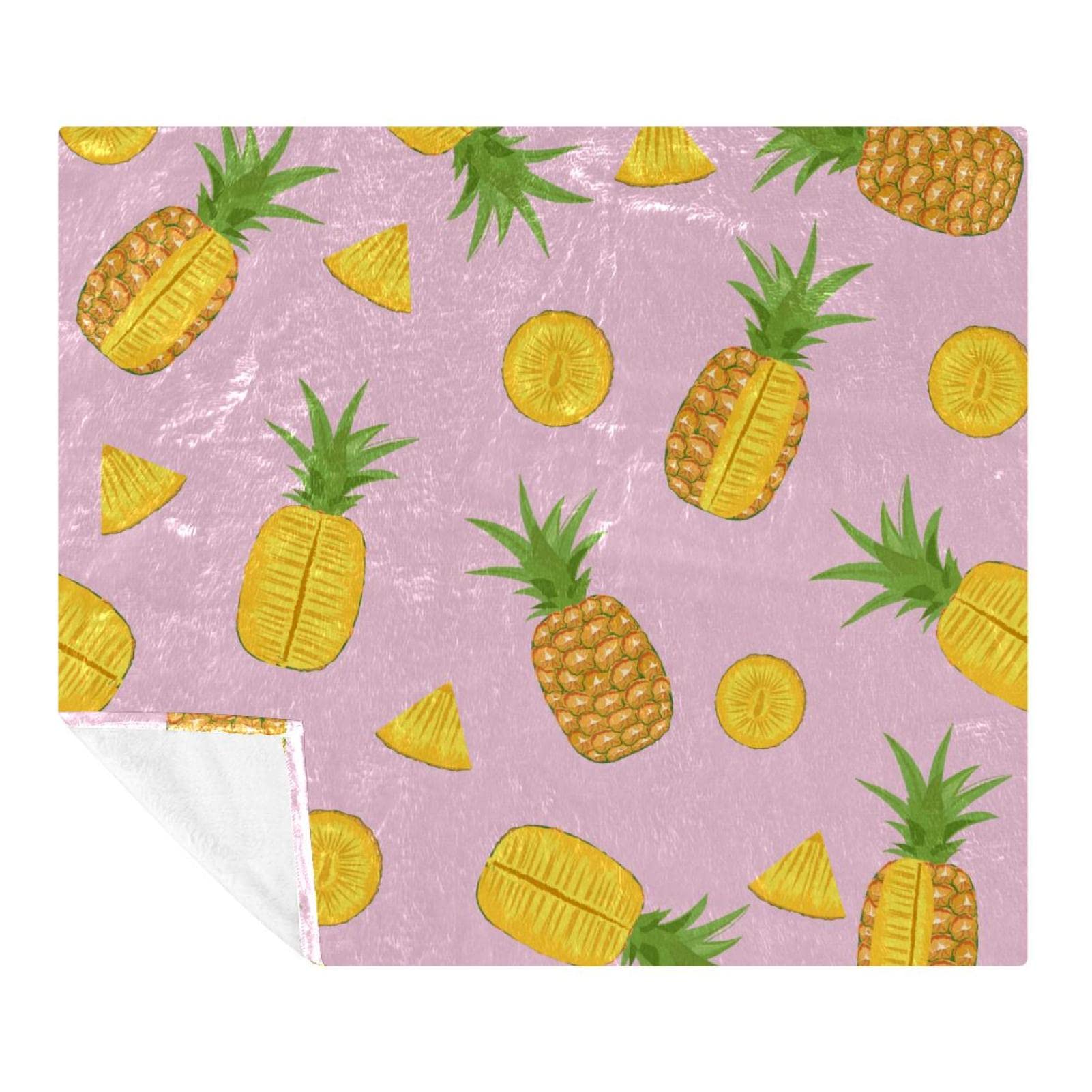 Couverture Polaire Literie Ananas Décorative Plaid Canapé Sol Chambre