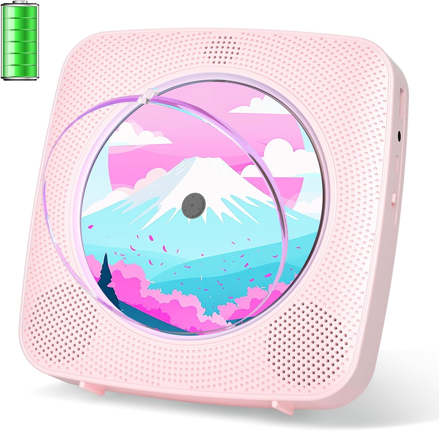 Gueray Y-01 CD Player, Bluetooth Receiving/Transmitting, Rechargeable, Wall Mountable, Built-in Stereo Speaker, CD Player, FM Radio, USB Play Mode, Easy Operation, Repeat/A-B Repeat Playback, MP3