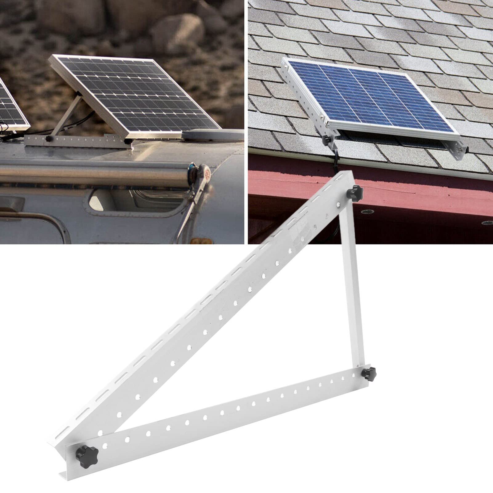 Staffa di Montaggio per Pannello Solare Staffa di Montaggio con Inclinazione Regolabile Lega di Alluminio Pieghevole 28 Pollici per 150 W Sotto i Pannelli Tetto RV Marine Off Grid Users