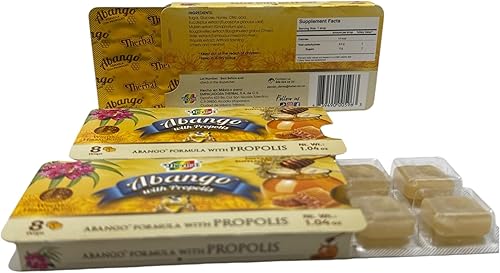 Miniatura 3 de Abango & Propolis - Bandejas para gotas para la tos  8 gotas envueltas individualmente cada una  Mezcla de hierbas de invierno, delicioso sabor