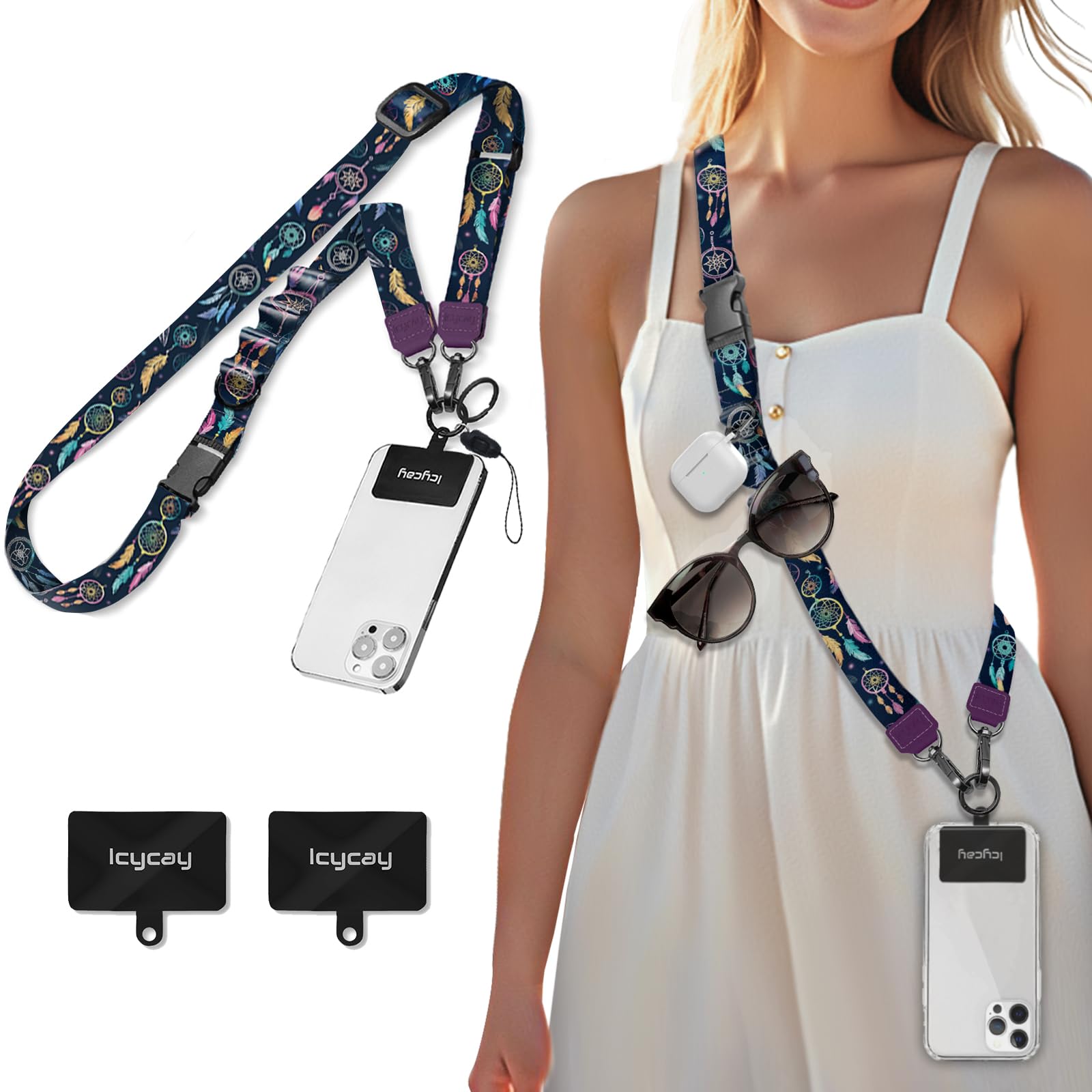 Icycay Phone Lanyard Crossbody Strap Adjustable Teacher Women Dream Catcher