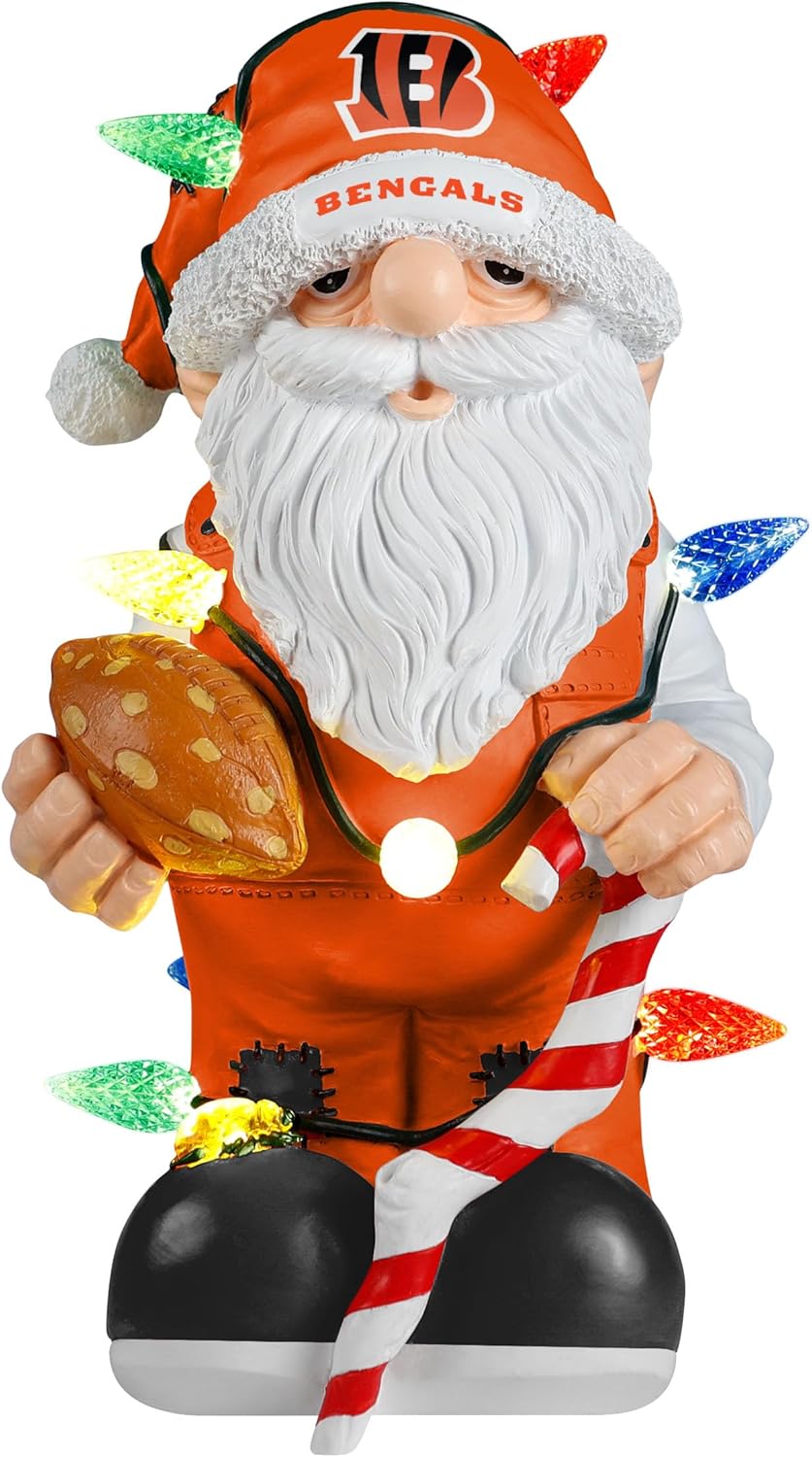 NFL Team Logo Light Up Holiday Garden Gnome