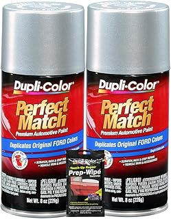 Dupli-Color Silver Charcoal Metallic Exact-Match Automotive Paint for Ford Vehicles - 8 oz, Bundles with Prep Wipe (3 Items)