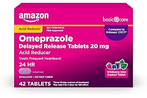 Amazon Basic Care Omeprazole 20 mg, Heartburn Medicine