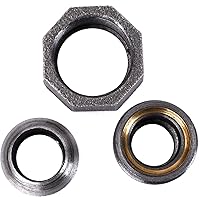 Vista 6 de Pipe Decor - Juego de 4 accesorios de tubería de hierro maleable industrial de unión de 1/2 pulgada por Pipe Decor, componentes de tubería