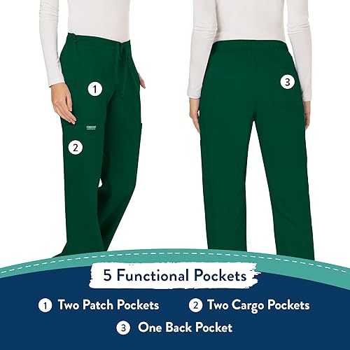 Miniatura 5 de Cherokee - Pantalones quirúrgicos elásticos Workwear Revolution WW120 para mujer, suaves y con cordón ajustable