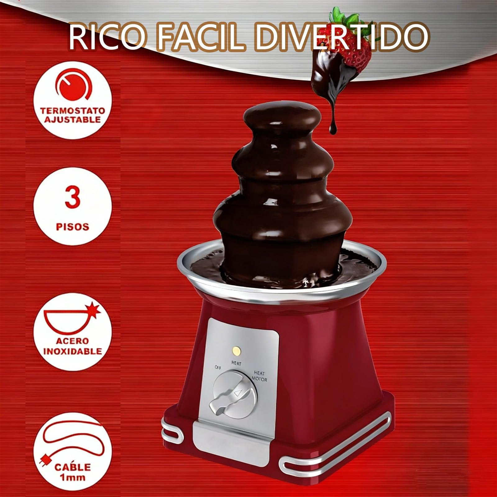 Machine à Fontaine à Chocolat à 3 Niveaux, Tour à Fondue électrique 65 W