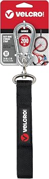 VELCRO Brand Easy Hang Strap | Heavy Duty Outdoor Storage Extension Cords, Cables, Tools, Bikes | Organization for Garden, Shed, RV |, Medium - up to 200 lbs, Black, 1 Count Pack of 1
