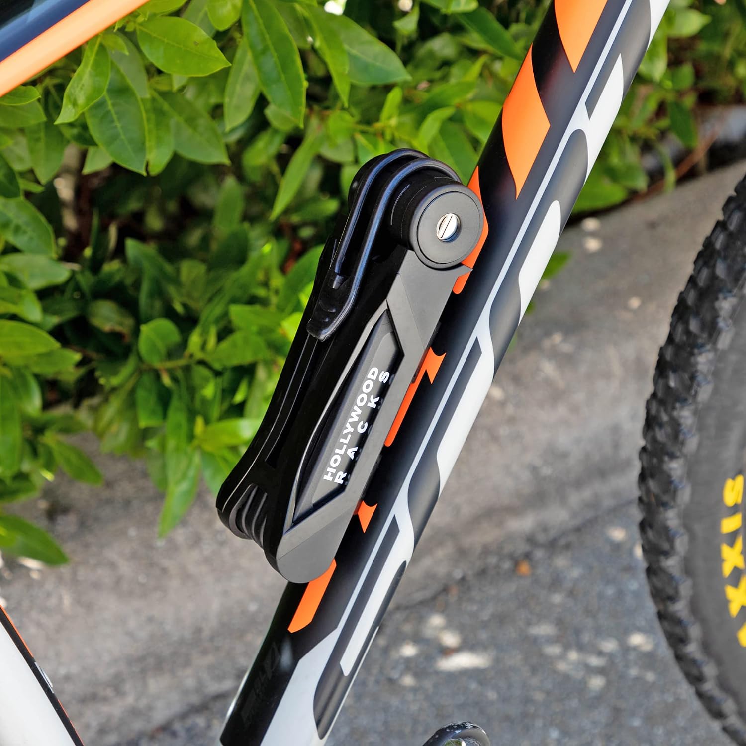 Hollywood Racks Anti-Theft Folding Bike Lock, Black, Key Lock, Compact, Lightweight