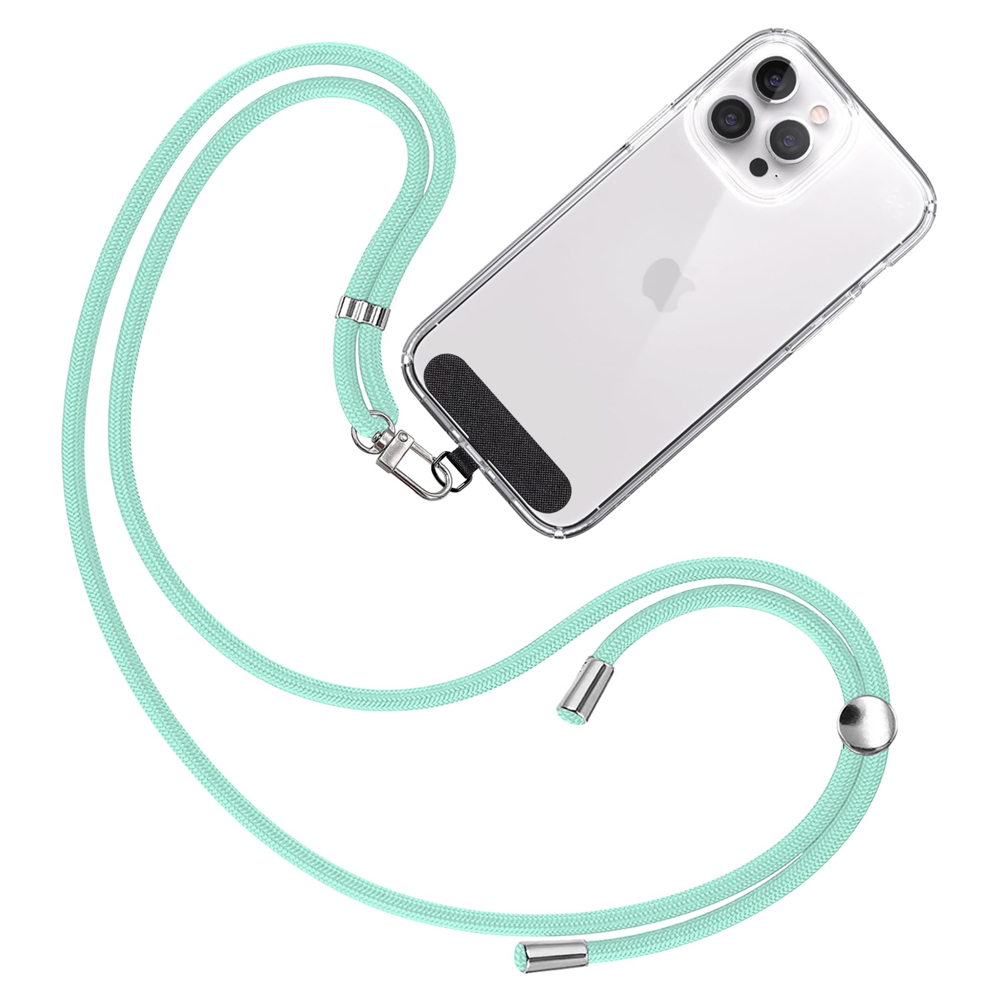 TBOC Cell Phone Lanyard - Adjustable Length Phone Lanyard - Neck Phone Holder - Phone Strap Crossbody - Black Tether Tab