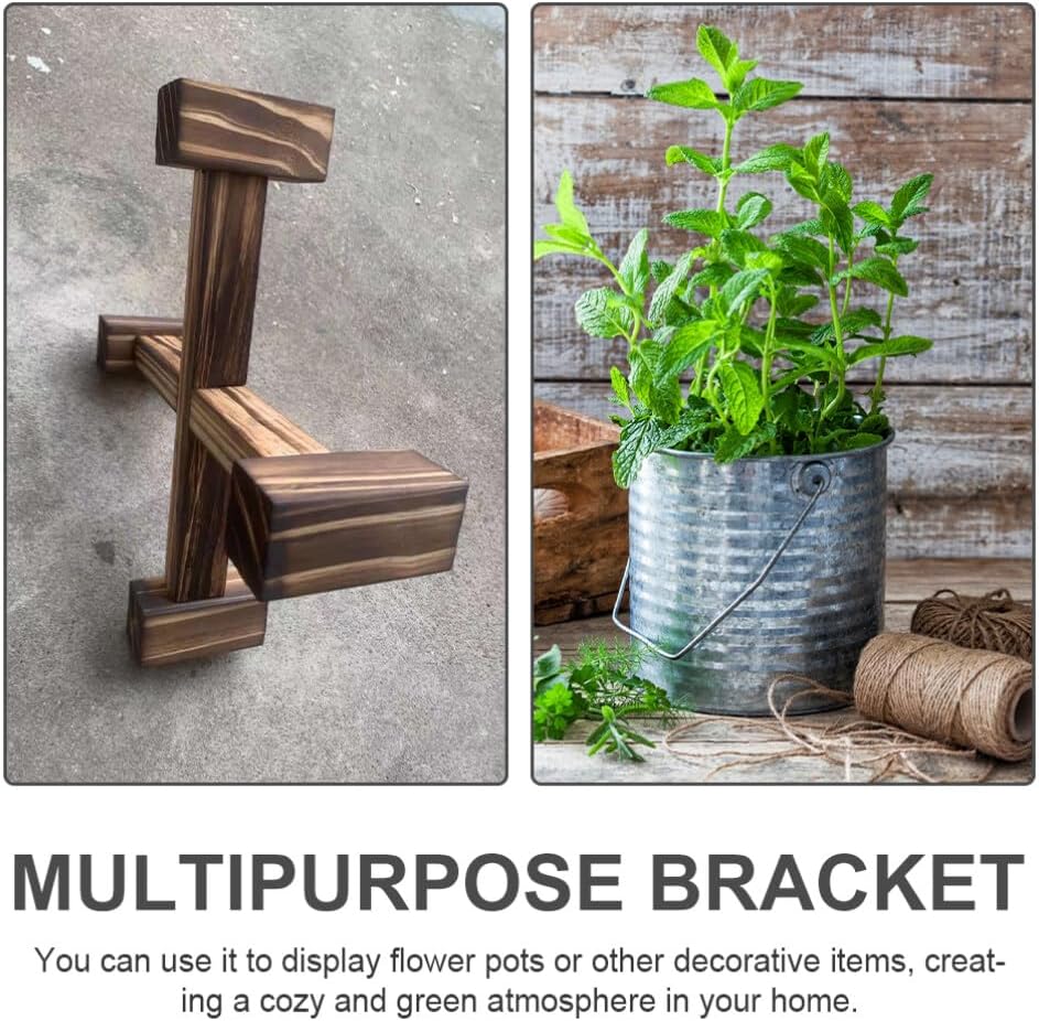 BESPORTBLE Wooden Plant Stand for Indoor Use Elegant Wood Flower Pot Rack for Display Space-saving Design Cross-shaped Structure for Home and Greenery Enhancement