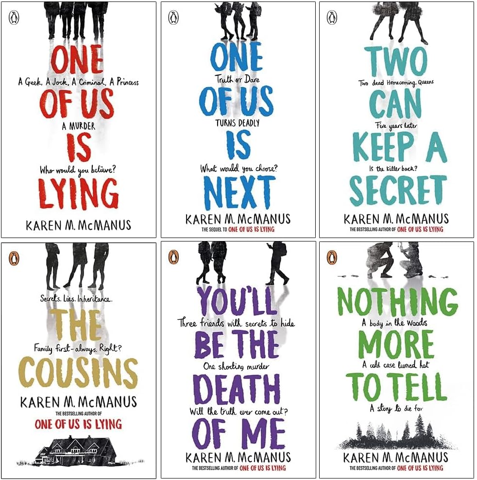 Karen M McManus 6 Books Collection Set (You'll Be the Death of Me, The Cousins, Two can keep a secret, One Of Us Is Lying, One Of Us Is Next, Nothing More to Tell)