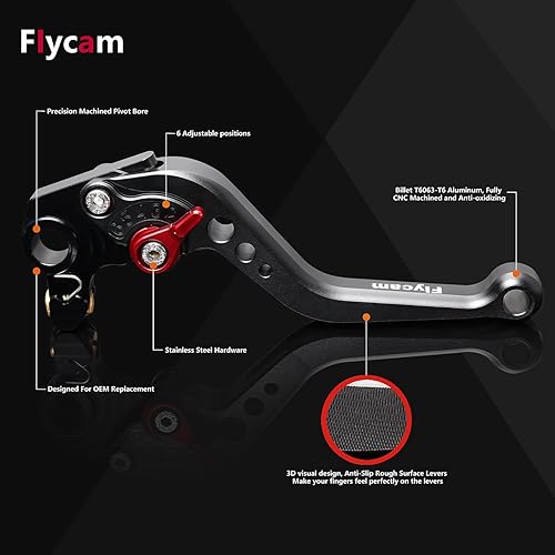 Miniatura 2 de SunPower - Palancas de embrague de freno de motocicleta ajustables de aluminio CNC compatible con Yamaha MT-07 2014-2020 FZ8 FZ6R 2009-2015 FZ-07