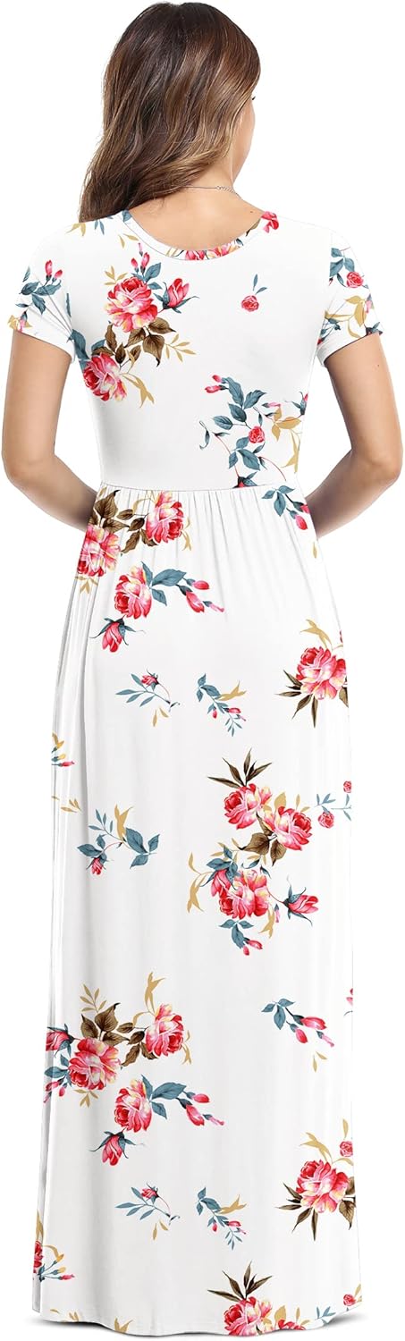 VIISHOW Women's Short Sleeve Loose Plain Maxi Dresses Casual Long Dresses with Pockets - Image 3