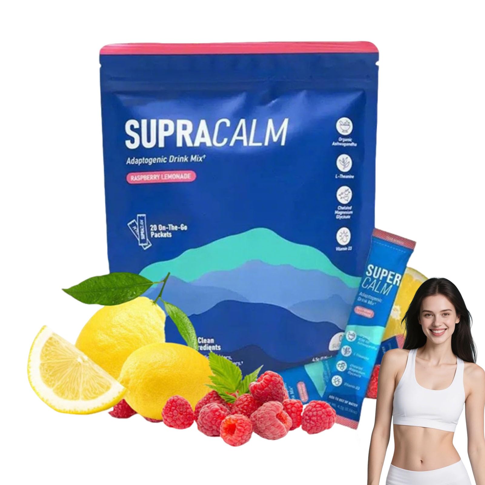 New Super Cortisol, Lot de 20 Supercalm Cortisol aura plus, Cortisol Super Calm, Poudres Naturelles de Cortisol, pour Relaxation et la Concentration, Pas de Sucre, unisexe (2 pcs)