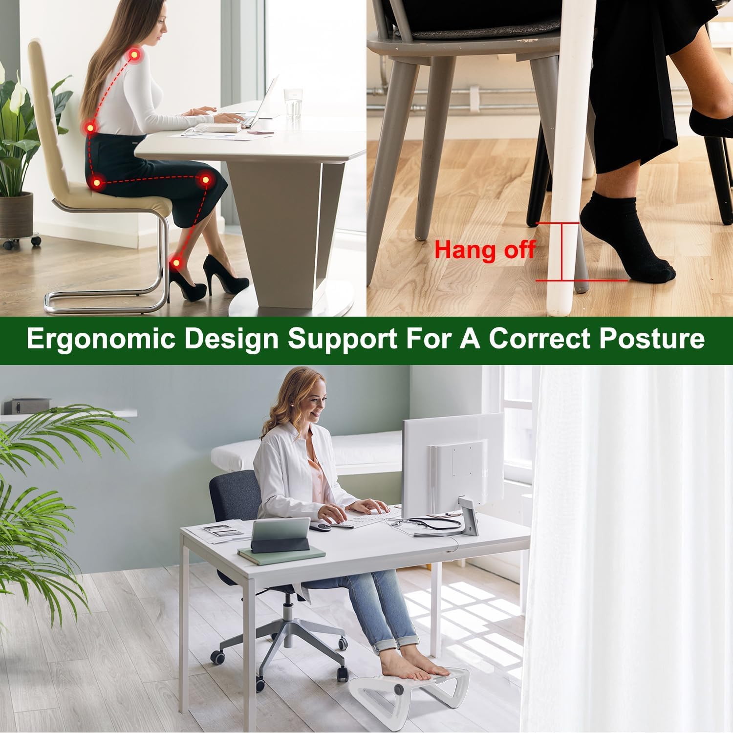 Foot Rest, Six Heights Adjustable Foot Rest for Under Desk at Work, Ergonomic Foot Stool for Under Office Desk. Under Desk Footrest with Foot Massage Roller, Chair Footrest for Leg Rest (Grey, 1 Pcs) Foot Rest, Six Heights Adjustable Foot Rest for Under Desk at Work, Ergonomic Foot Stool for Under Office Desk. Under Desk Footrest with Foot Massage Roller, Chair Footrest for Leg Rest (Grey, 1 Pcs)