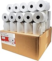 Vista 25 de (100 rollos) 2 1/4 x 50 Rollos de papel térmico para recibo de 55 GSM, papel alemán de calidad premium, se adapta a todos los terminales de tarjetas