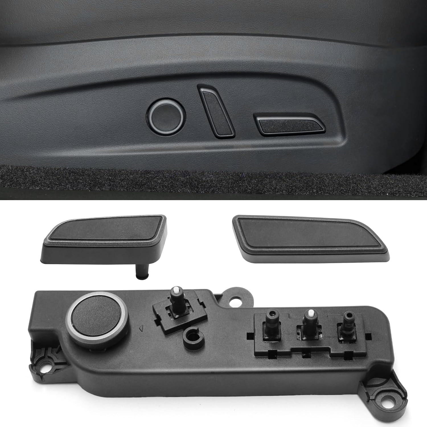 Compatible with Tesla Power Seat Control Switch with Button Cover Model 3 Model Y 2021-2024, Front Right Passenger Side Seat Controller Backrest Cushion Adjuster Switch for Tesla Accessories