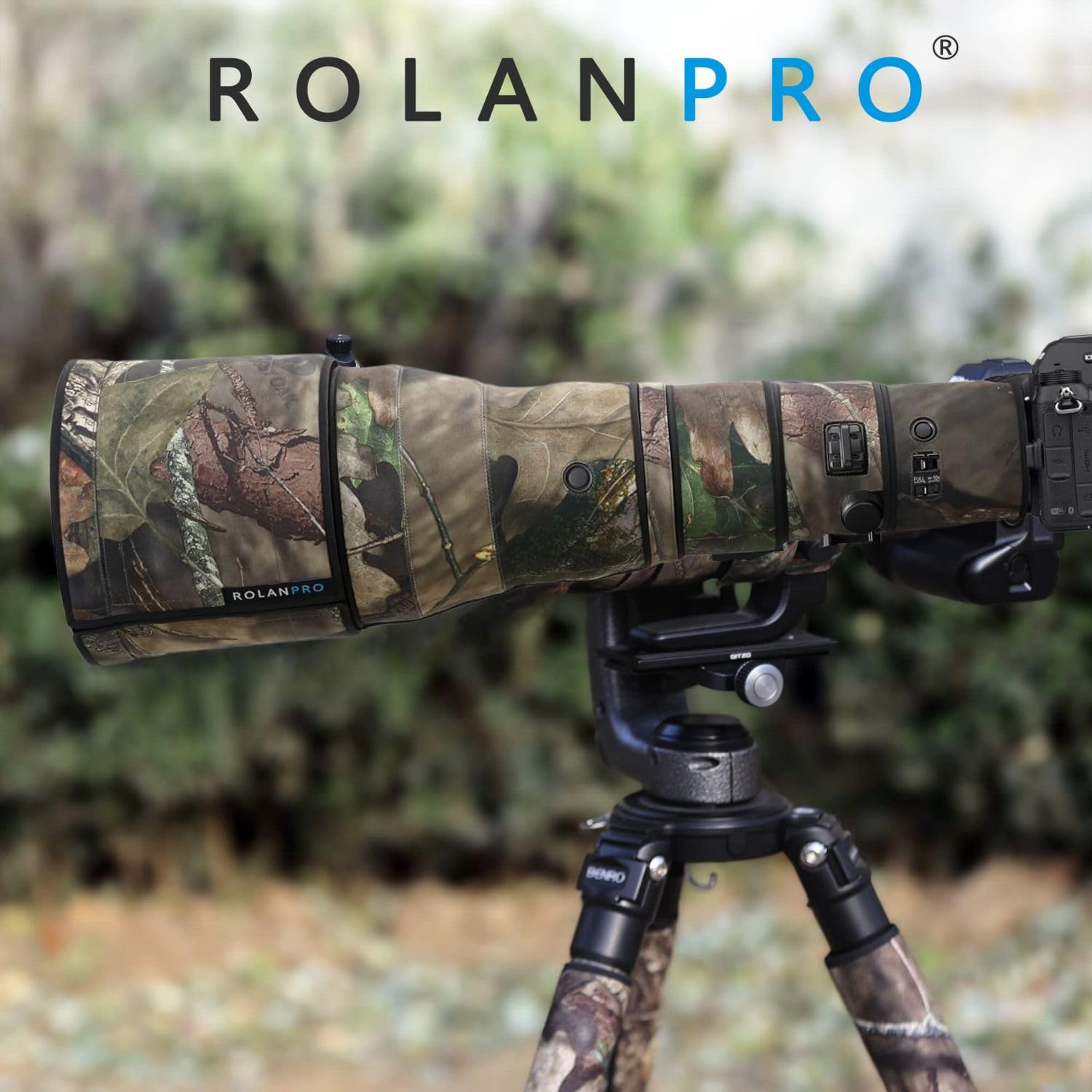 ROLANPRO Wodoodporny płaszcz kamuflażowy do Nikon Z 800 mm f6.3 VR S kamuflaż osłona przeciwdeszczowa obiektyw ochronny rękaw broń pokrowiec odzież 23#