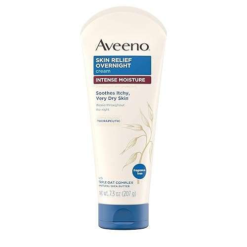 Aveeno Crema hidratante intensa para aliviar la piel durante la noche con complejo triple de avena y manteca de karité natural, protector