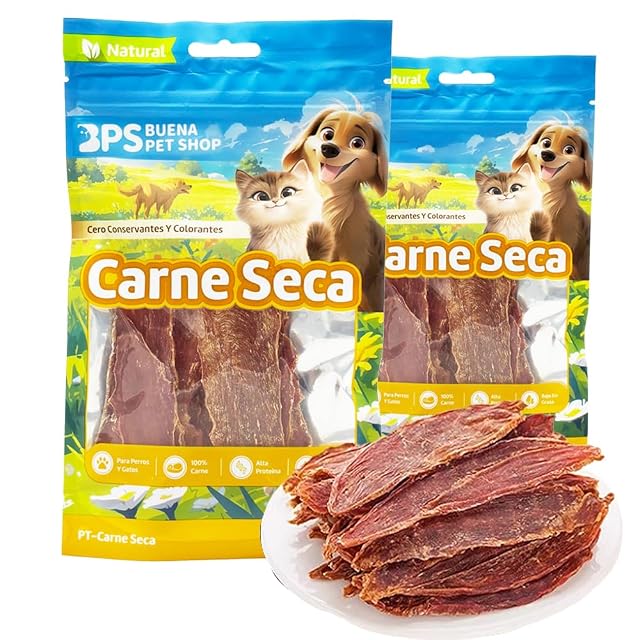 BPS Snacks Naturales para Perros y Gatos 100% Carne Pura, Liofilizado, Alto en Proteína, Bajo en Grasa