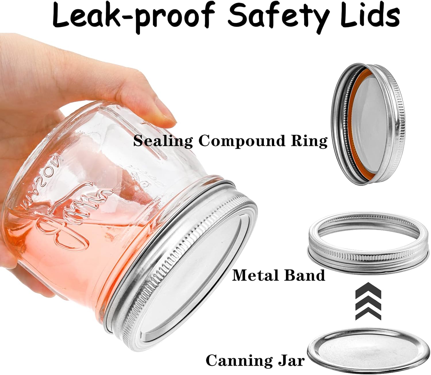 Lyellfe 12 Pack Wide Mouth Mason Jars, 12 Oz Glass Canning Jars with Airtight Lids, Clear Mason Spice Jars for Jam, Honey, Jelly, Sauces, Yogurt - Image 4