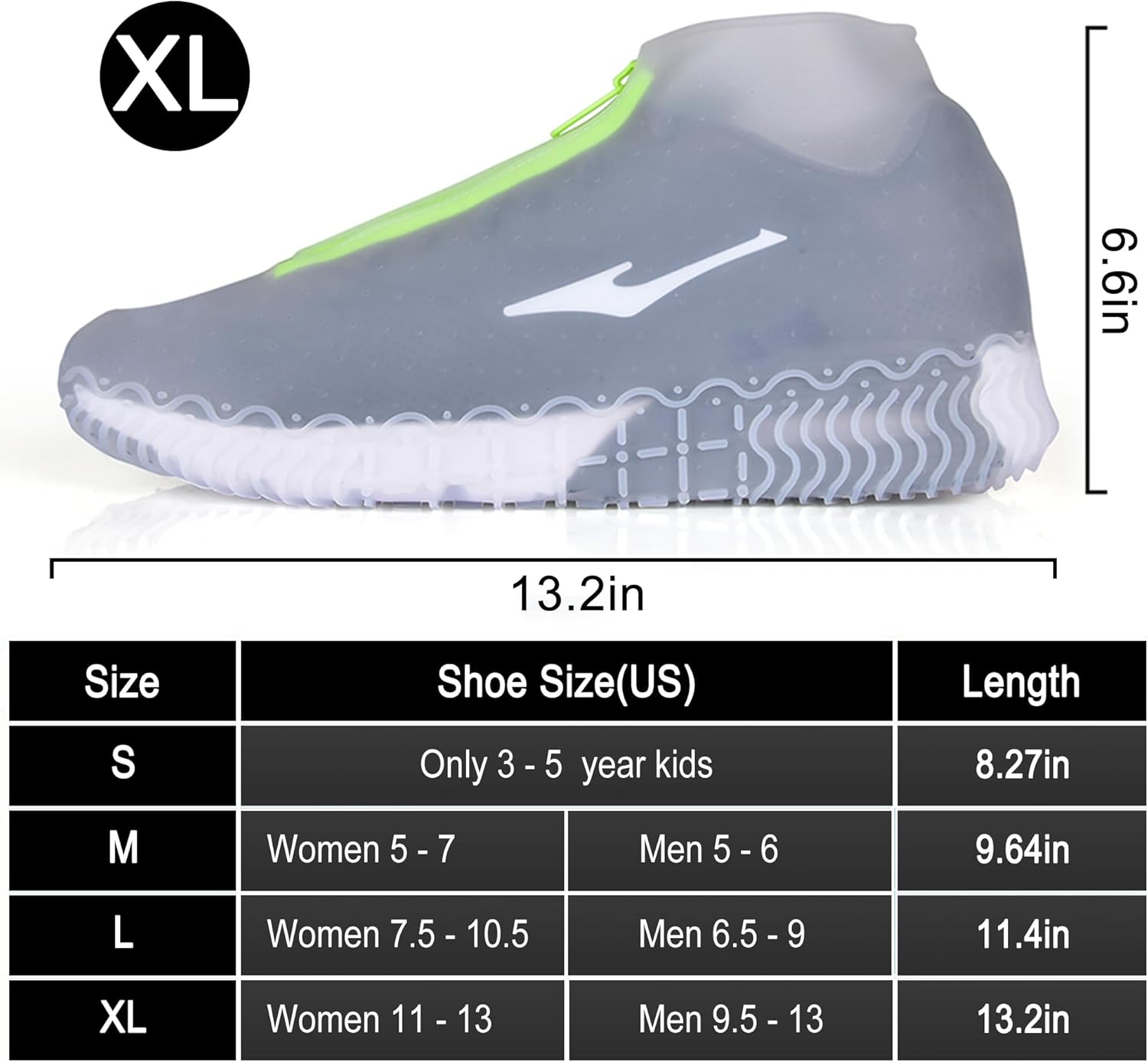 Shoe Covers Waterproof Reusable Foldable Not-Slip Rain Shoe Covers with Zipper,Shoe Protectors Overshoes Rain Galoshes for Kids Men and Women - Image 6