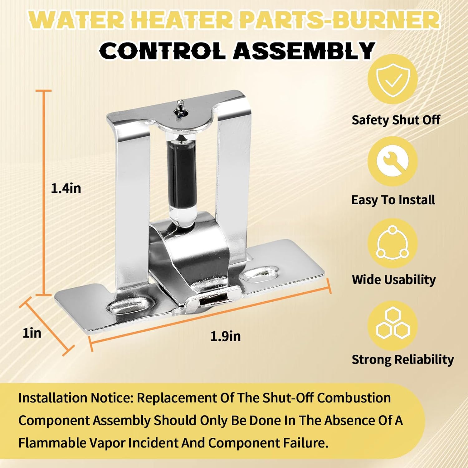 Combustion Shutoff Device For Water Heater FVIR (Flammable Vapor Ignition Resistant) Or FTR Fixed Thermal Release Device Compatible With Rheem, Ruud, Richmond, GE And Almost Any Gas Tank Water Heater