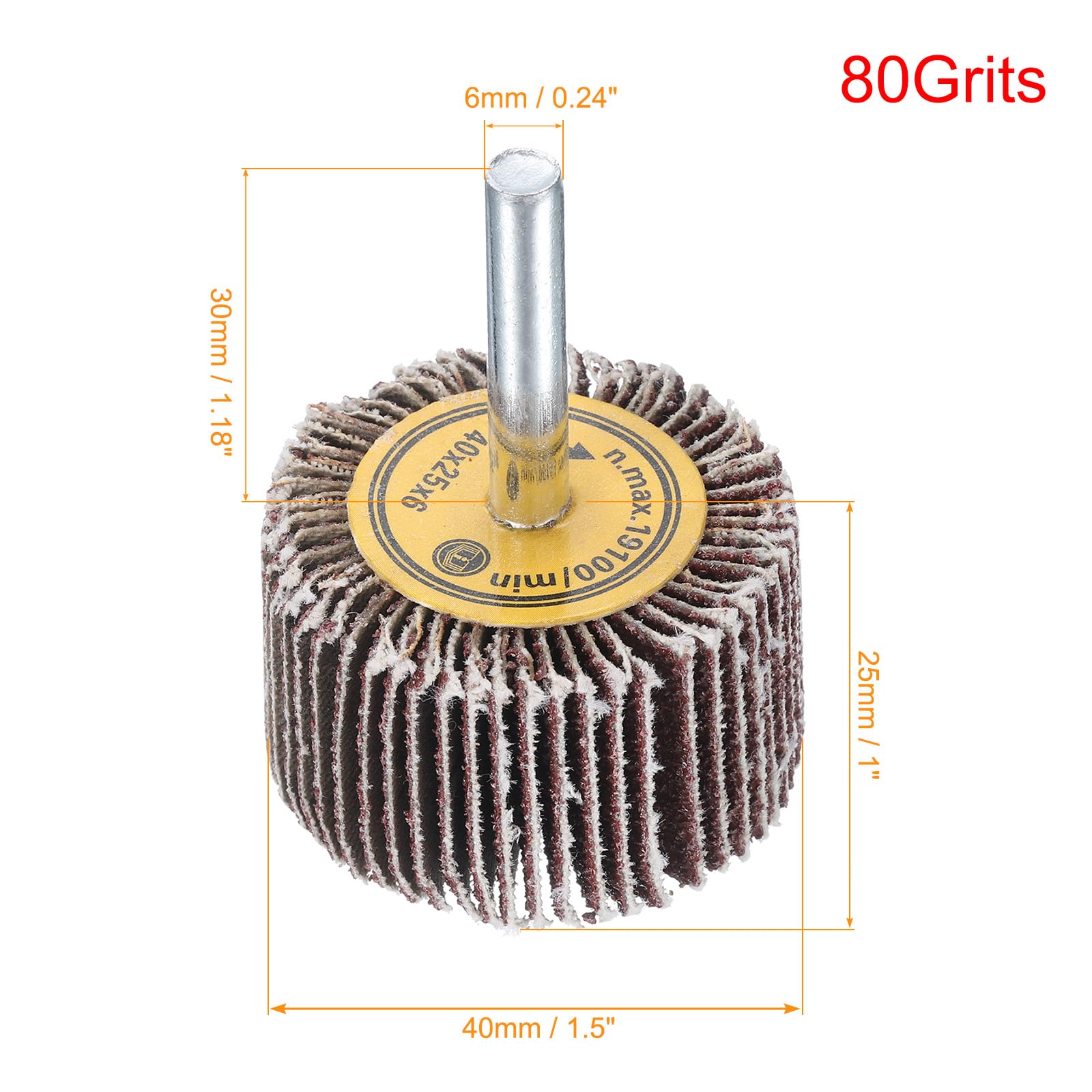 80 Grit Flap Wheels - Sanding Discs for Metal & Wood -2