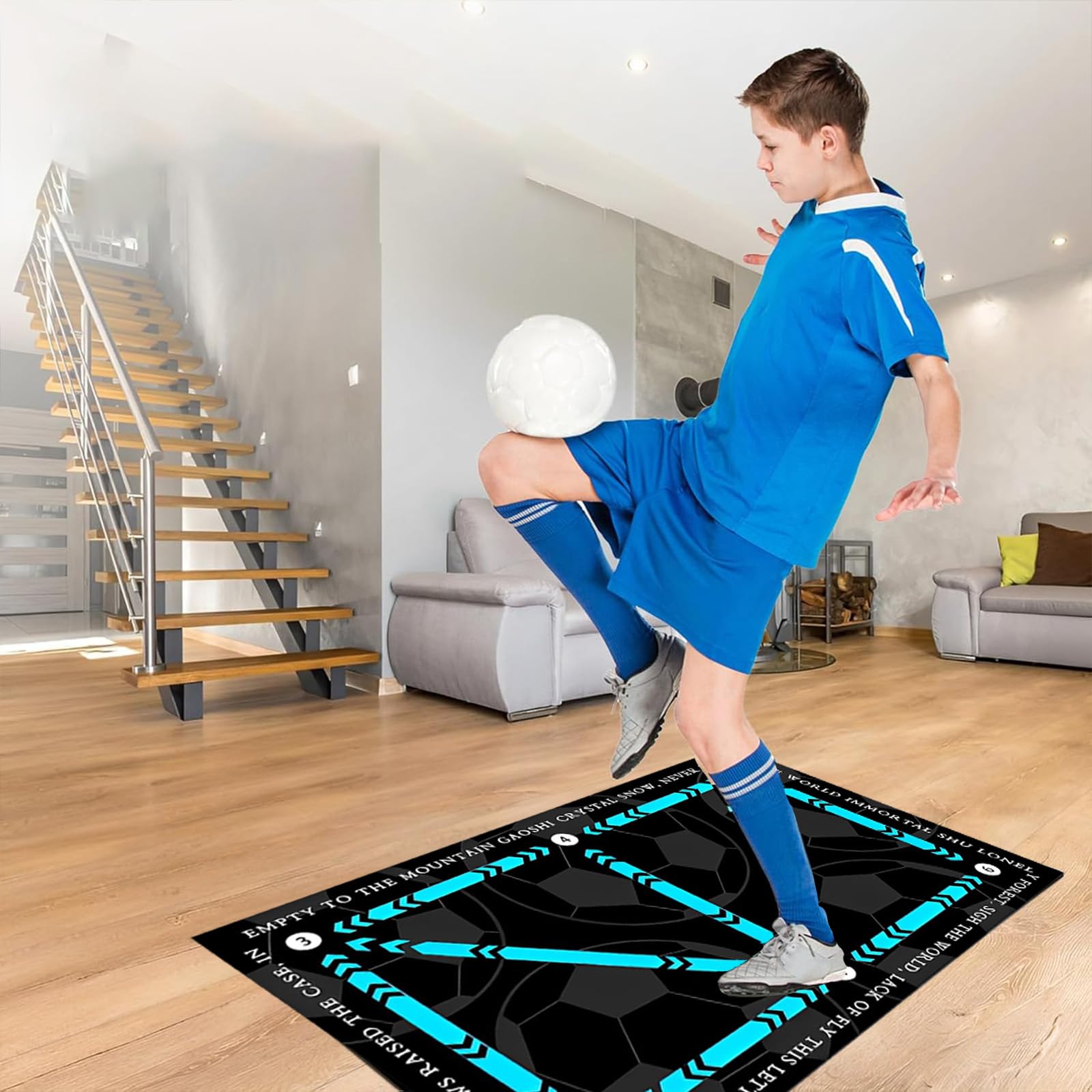 Tapis D'Entraînement Football Antidérapant 90x60 Cm – Tapis Foot Enfant Réactif, Améliore Dribble, Agilité, Contrôle Balle Intérieur Extérieur